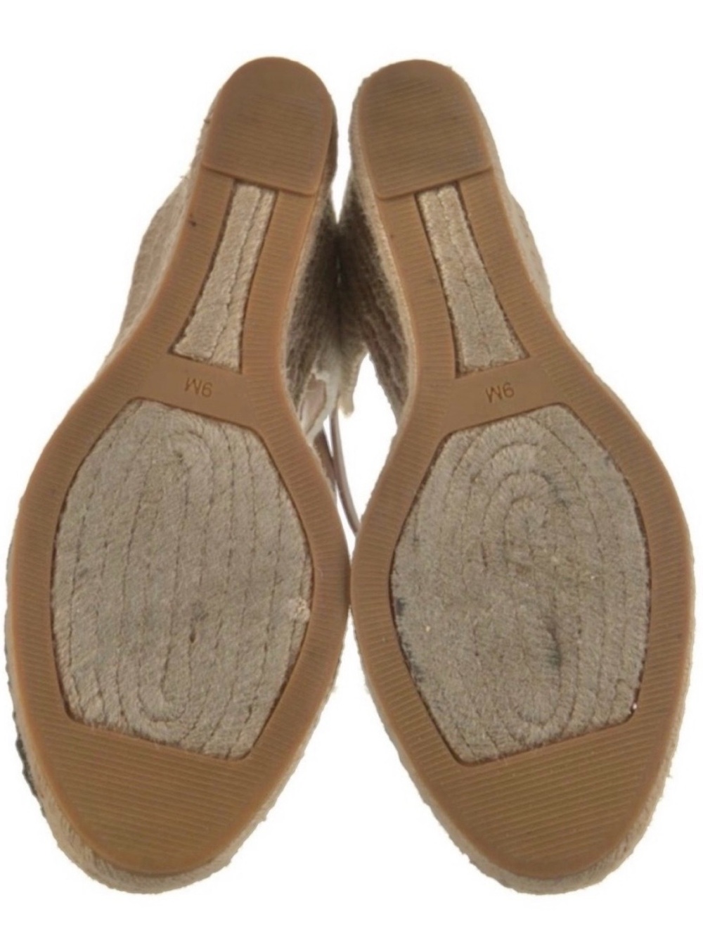TORY BURCH Navy & Tan Lucia Lace Espadrille Wedge Platform Sandal - Picture 5 of 7